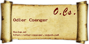 Odler Csenger névjegykártya
